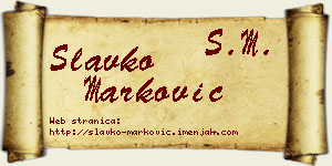 Slavko Marković vizit kartica